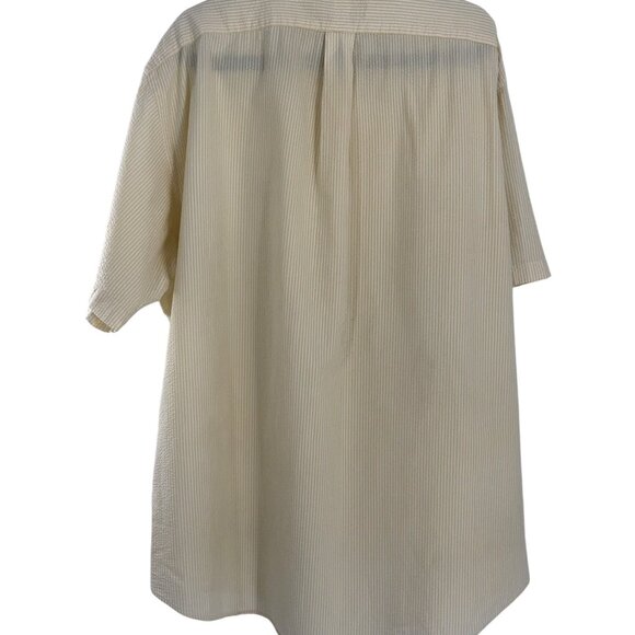 Ralph Lauren Mens Yellow Striped Short Sleeve seeraucker Button-Down Shirt XXL - Picture 8 of 10